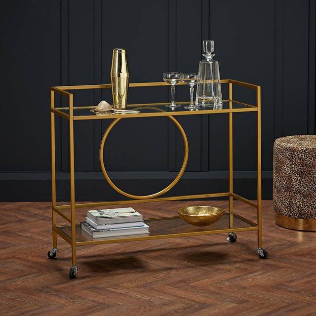 LPD Furniture Gatsby Drinks Trolley, Gold