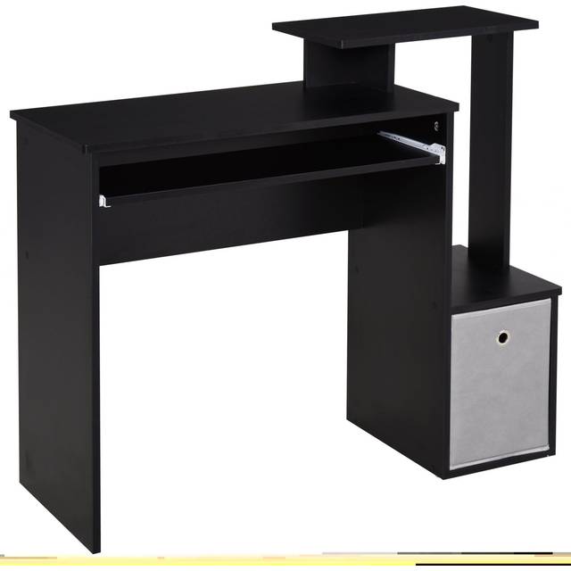 Computer Desk with Sliding Keyboard Tray & Storage Drawers With Host Box