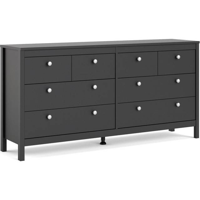 Florence Madrid 8 Drawers White Double Dresser - 4+4 Drawers