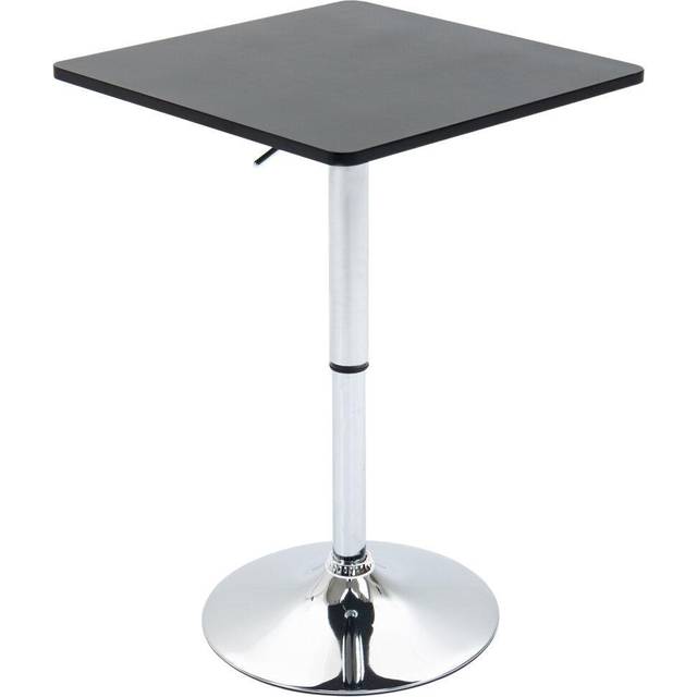 HOMCOM Adjustable Height Bar Table with Metal Frame and Square Tabletop