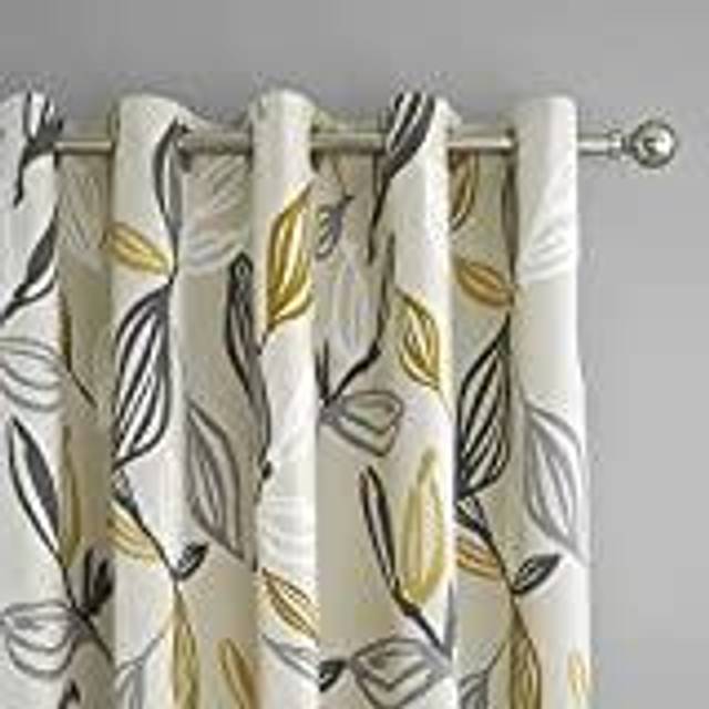Ensley Eyelet Curtains - Ochre (117 x 137 cm)