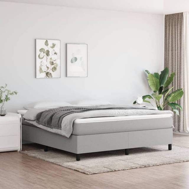 vidaXL Bed Frame without Mattress Light Grey Super King Fabric (UK/IE/FI/NO only)