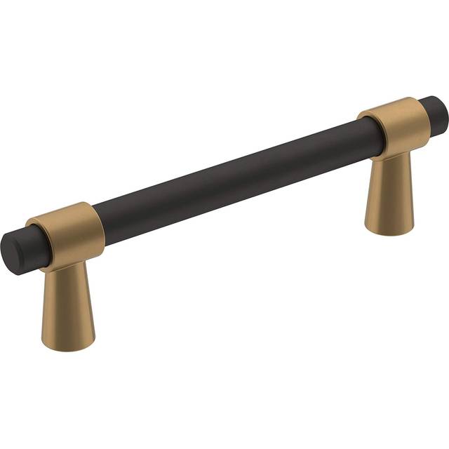Amerock | Cabinet Pull | Matte Black/Champagne Bronze | 3-3/4 inch (96 mm) Center-to-Center | Mergence | 1 Pack | Drawer Pull | Cabinet Handle | Cabin