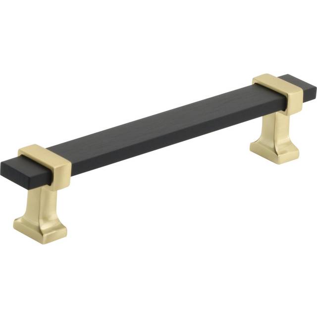 Amerock | Cabinet Pull | Brushed Matte Black/Brushed Gold | 5-1/16 inch (128 mm) Center to Center | Overton | 1 Pack | Drawer Pull | Drawer Handle | C