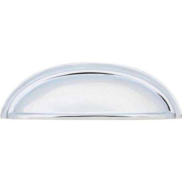Emtek 86123US26 3 in. Center to Center Cup Cabinet Pull, Bright Chrome