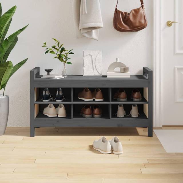 vidaXL Entrébænk 110x40x60 massivt fyrretræ Opbevaringsbænk