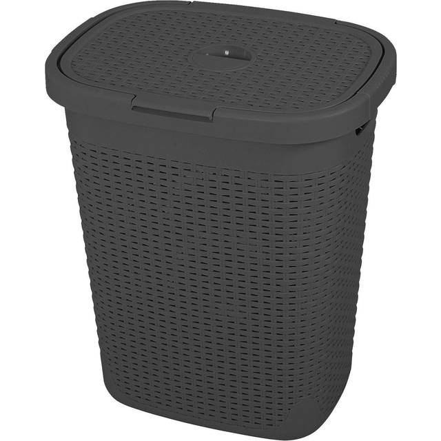 Addis Addis Faux Rattan 50L Laundry Hamper Charcoal