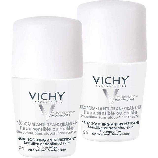 Vichy 48 hour roll-on deodorant for sensitive and irritated skin 2 x 50 ml