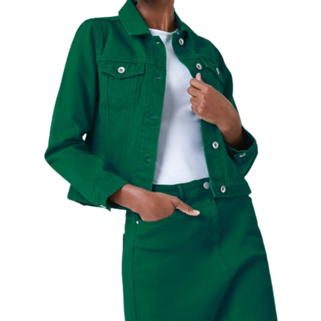 Roman Womens Classic Cotton Denim Jacket - Green - Size 20 UK