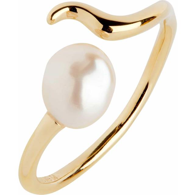 Maria Black Womens Gold Hp Moonshine 22ct Yellow-gold Plated Sterling-silver and Pearl Ring J - Gold HP