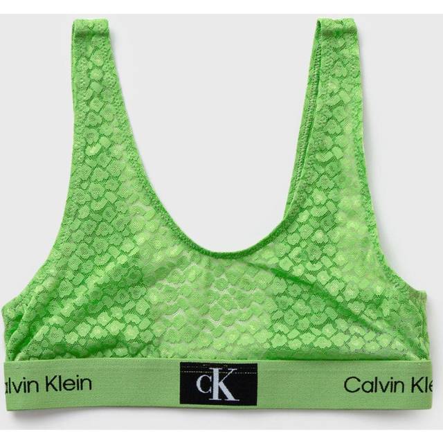 Calvin Klein Lace Soft-Cup Bralette - XS - Green