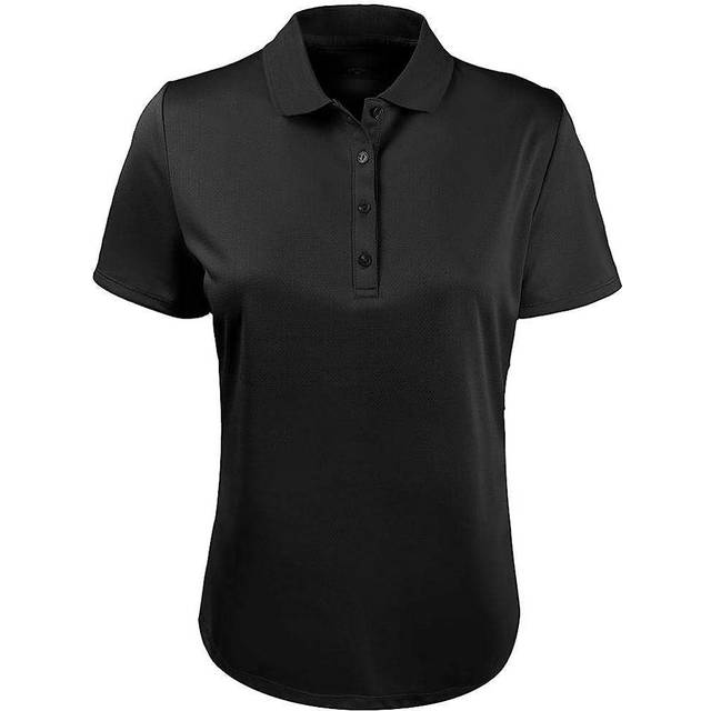 Callaway Women's Swing Tech™ Solid Polo Shirt, Size Medium, Black, 100% Polyester | Golf Apparel Shop (M)
