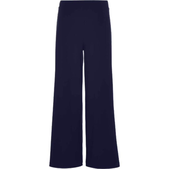 Elastic Waist Wide Leg Stretch Trousers - Navy - Size 18 - Roman