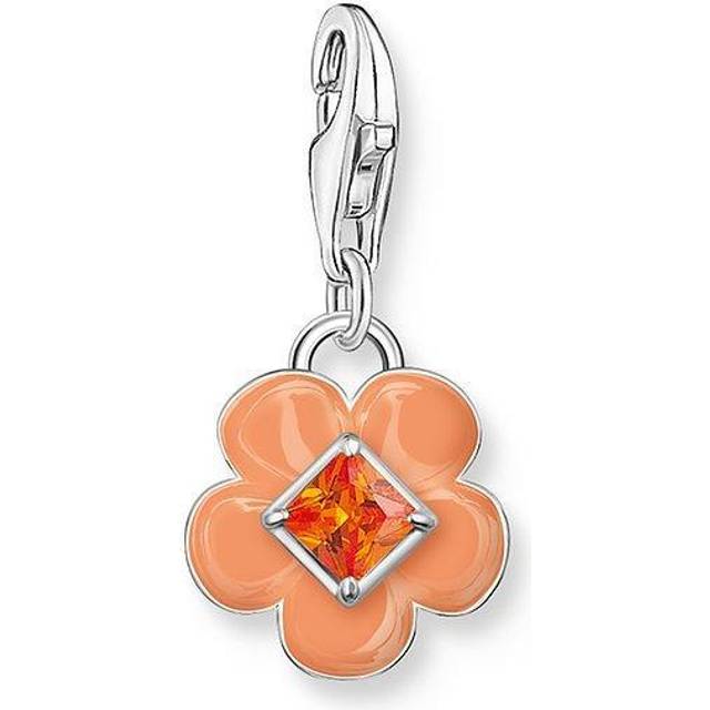 Thomas Sabo Charm pendant flower with orange stone silver orange 2029-041-8 - orange/silver-coloured - one size