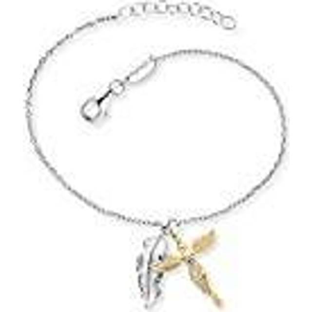 Angel Whisperer Silver Feather & Angel Bracelet ERB-FEDER-ANGEL-ZI