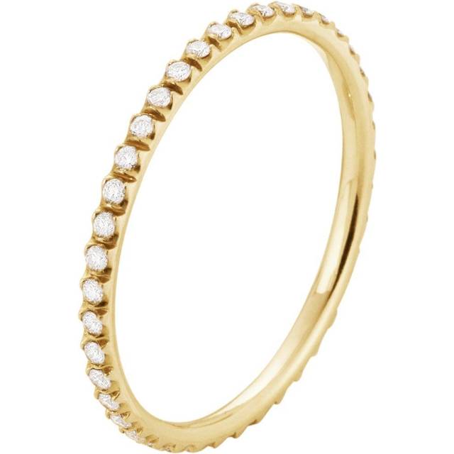 Georg Jensen Signature 18ct Yellow Gold Diamond Small Ring - 60