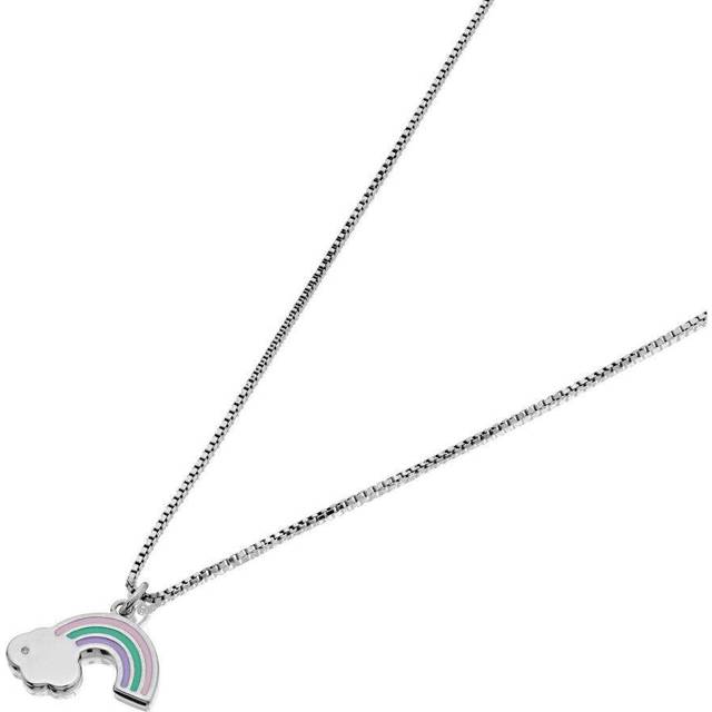 D For Diamond Silver Rainbow Children's Necklace - D8559