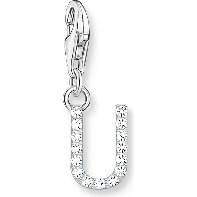 Thomas Sabo | Charm-hängsmycke bokstaven U med vita stenar silver | Silver