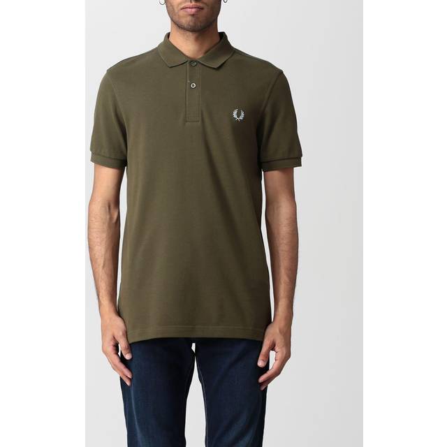 Fred Perry Mens GBFred slim fit polo met logo uniform green Cotton - Size 2XL - Green
