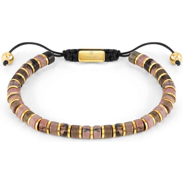 Nomination InstinctStyle Gold Finish Stainless Steel Rhodocrosite Bracelet 027927/087 - Multi-Coloured