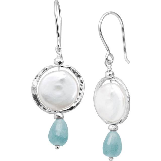 Silpada 'Josephine' Freshwater Pearl, Quartz and Hematite Earrings in Silver - White