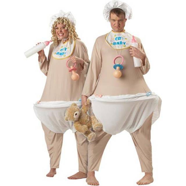 Adult Cry Baby Costume | Funny Adult Costumes - Beige&#47;White (ST)