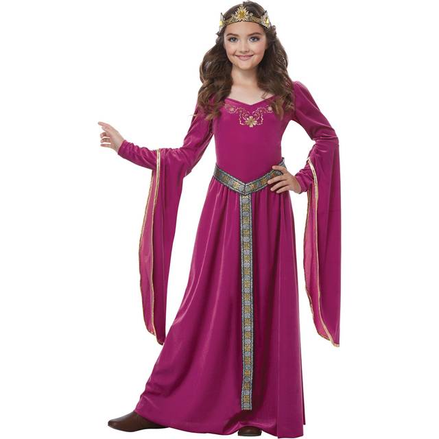 Girl's Medieval Princess Costume Dress | Girl's Renaissance Costumes - Purple (XL)