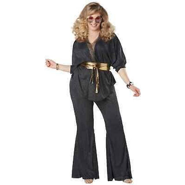 Women's Plus Size Disco Dazzler Costume - Black&#47;Yellow (3X)