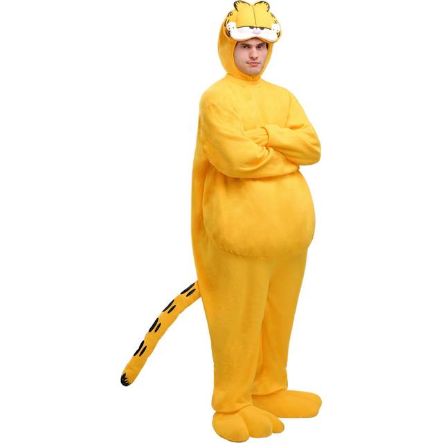 Adult GarfieldCostume | TV Show Costumes - Black&#47;Orange&#47;White (XL)