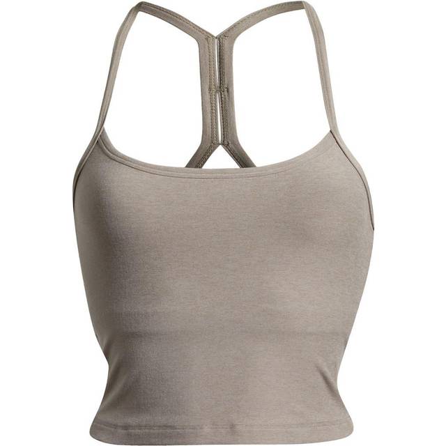Space-dye Slim Racerback Cropped Tank - BIRCH HEATHER - Large