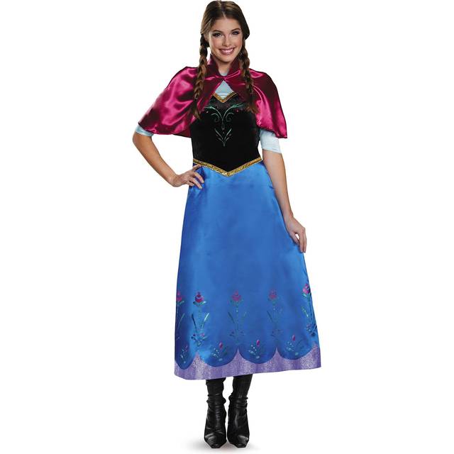 Frozen Traveling Anna Deluxe Costume - Black&#47;Blue&#47;Red (XL)