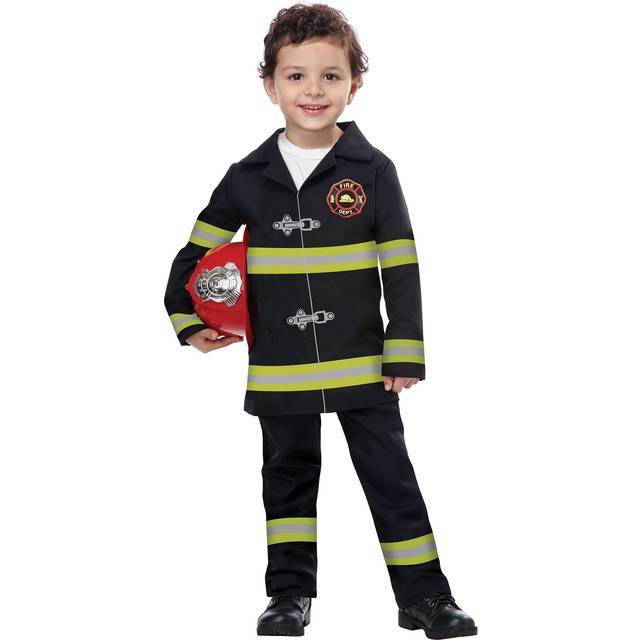 Jr Fire Chief Costume for Toddlers | Firefighter Costumes - Black&#47;Green&#47;Red (M)