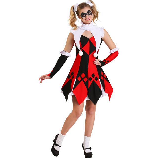 Cute Court Jester Costume for Plus Size Women | Jester Costumes - Black&#47;Red&#47;White (3X)