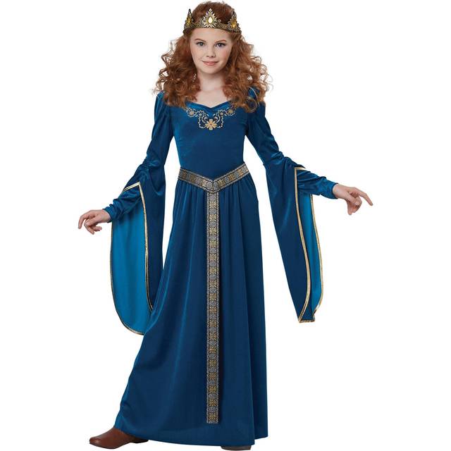 Girls Medieval Princess Costume - Blue (M)