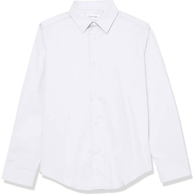 Calvin Klein Boys' Long Sleeve Slim Fit Dress Shirt  Button-down Style