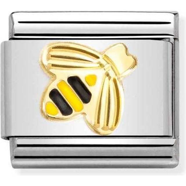 Nomination Classic Gold and Enamel Diamond-Etched Bee Flowers &amp; Na