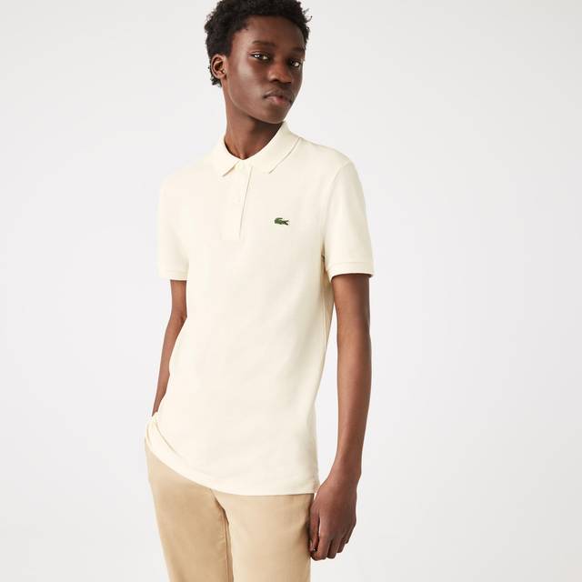 Lacoste Slim Fit L.12.12 Piqu Polo Shirt - Cream