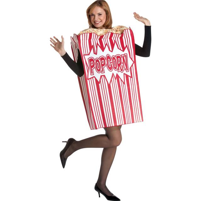Movie Night Popcorn Costume for Adults - Red&#47;White (One-Size)