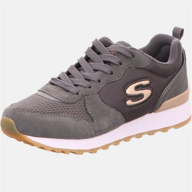 Skechers dam Og 85 Gold'n Gurl Sneakers, Charcoal mocka nylon mesh roséguld trim, 36