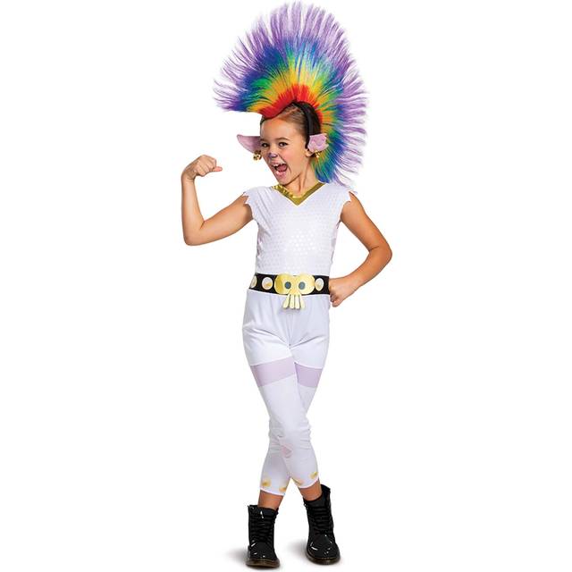 Trolls Barb Rainbow Classic Costume with Wig - Orange&#47;Purple&#47;White (3T/4T)