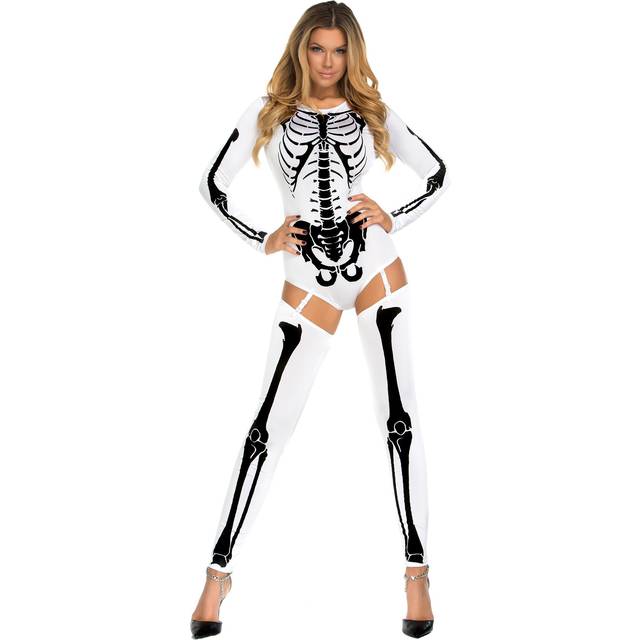 Sexy White Bad to the Bone Costume for Women - Black&#47;White (XS/S)