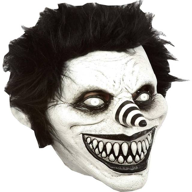 Creepypasta Adult Laughing Jack Costume Mask | Scary Masks - Black&#47;White (One-Size)
