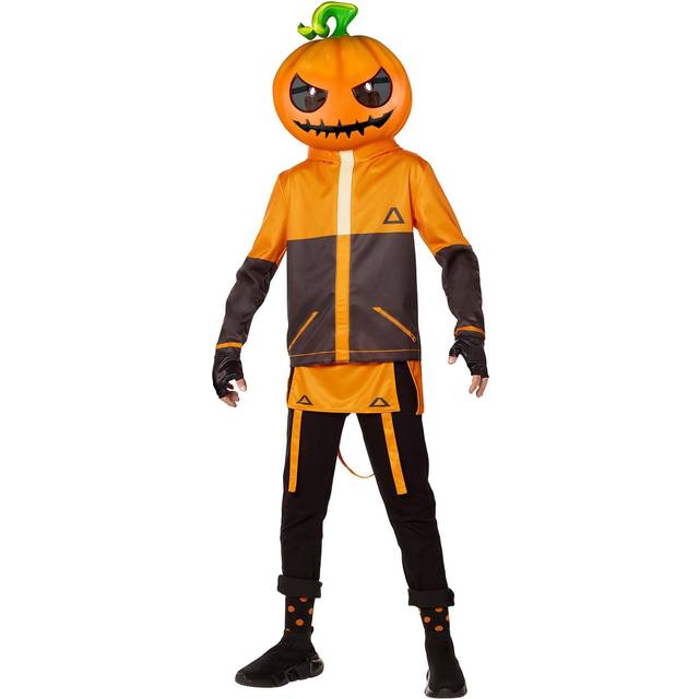 Fortnite Pumpkin Punk Kid's Costume | Video Game Costumes - Black&#47;Orange (XL)