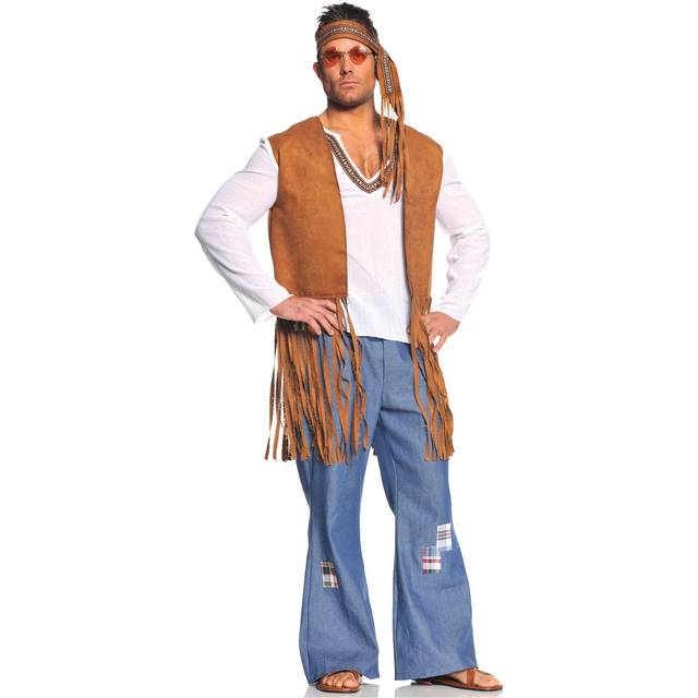 Plus Size Right On Hippie Adult Costume - Beige (2X)