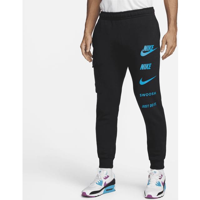 Nike Mens Standard Issue Tracksuit Set Black Cotton - Size X-Large