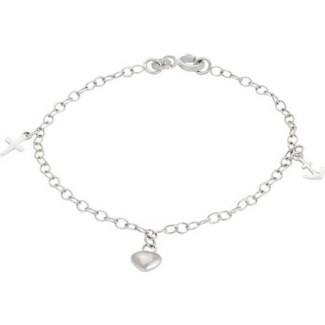 Noa Kids Rhod. silver armband med tro, hopp och kärlek