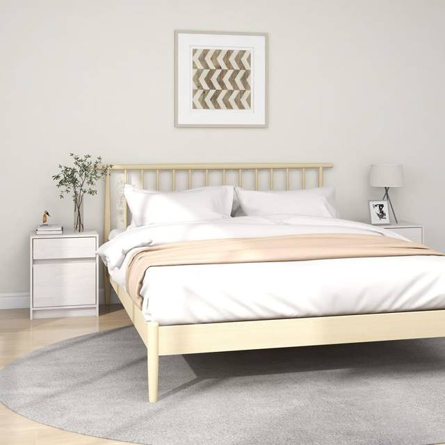 vidaXL Bedside Cabinets 2 pcs White 40x31x50 cm Solid Pinewood