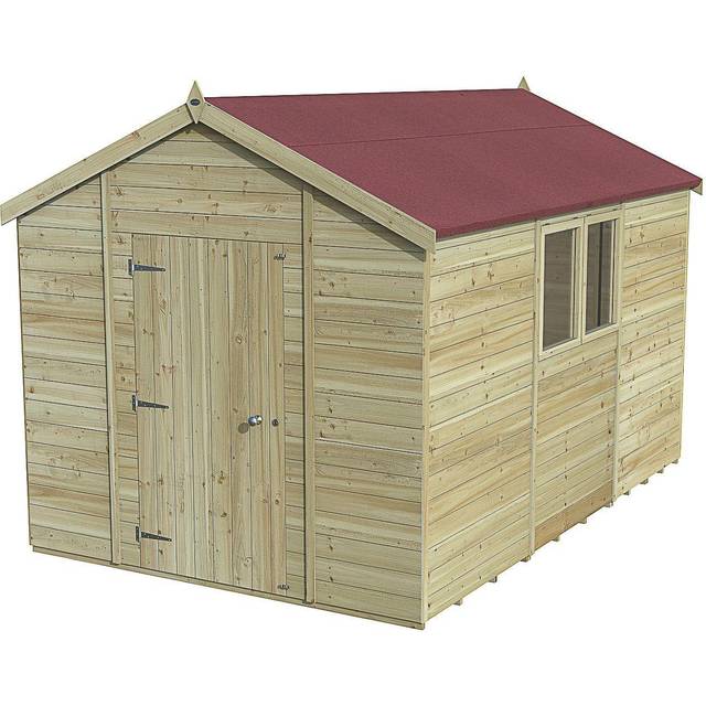 Timberdale Pressure Treated Apex Shed - Timber / 12x8 / Without Base / 1 / 365.2cm / 373kg - Yellow
