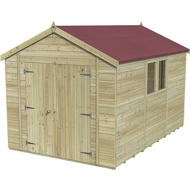 Timberdale T&G Pressure Treated Window Apex Shed - 12x8 / Installation Included / 2 / Without Base / 373kg