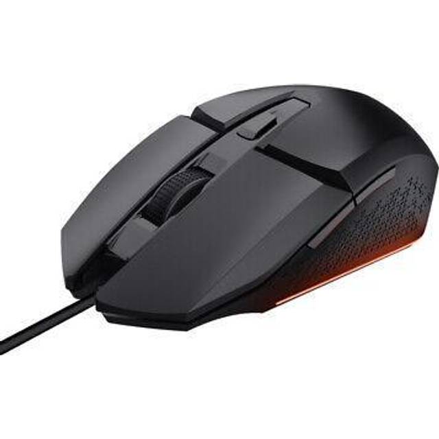 Trust Gaming GXT 109 Felox spelmus med 6 programmerbara knappar, avancerad programvara, flerfärgad LED-belysning, 200-6400 DPI, 1,5 m USB-kabel, RGB datormus för PC, bärbar dator, Windows – svart